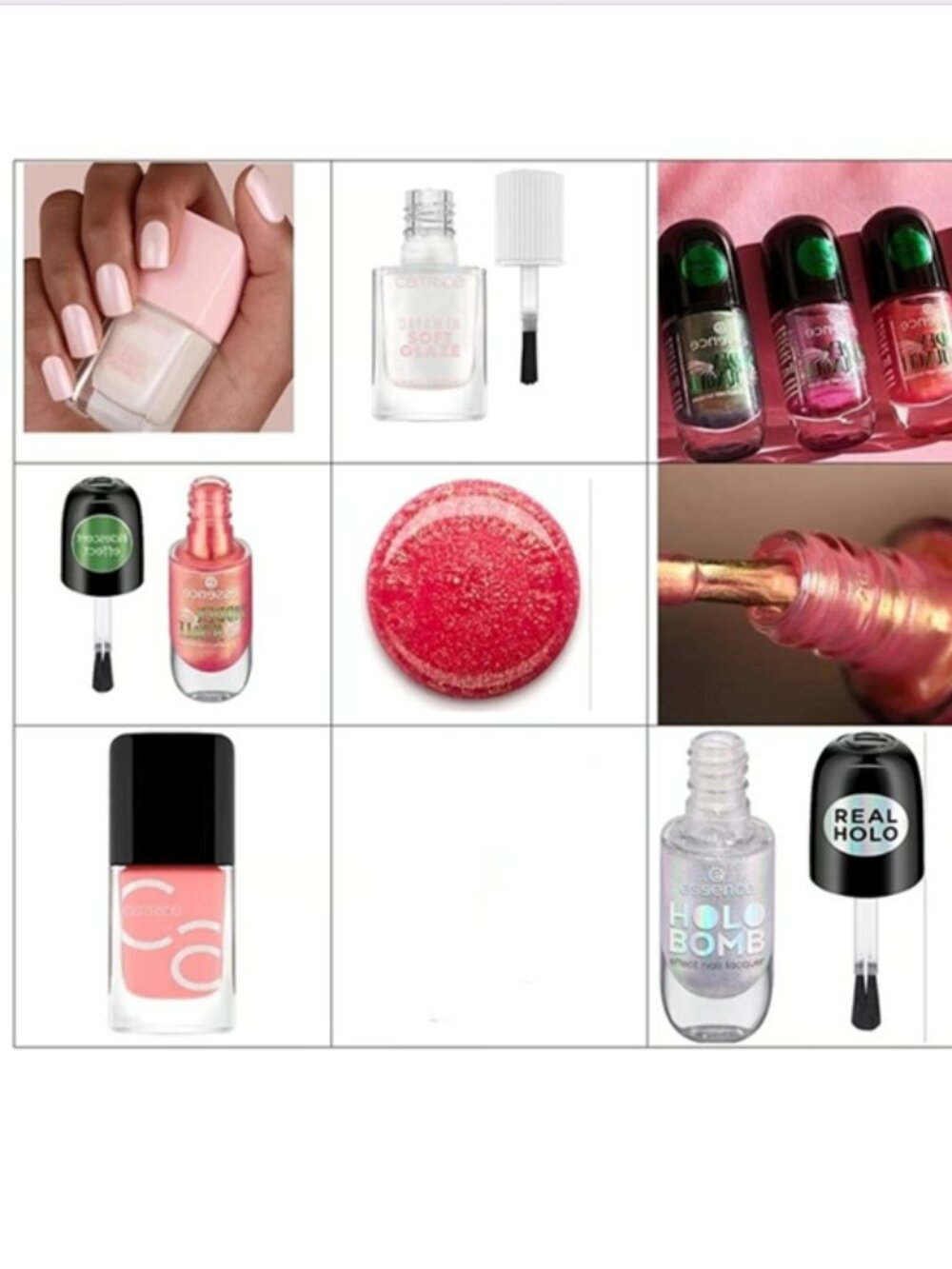💅🏼 5 EUROPEAN Nail Polishes Catrice Essence Gold Red Green Shimmer Holographic
